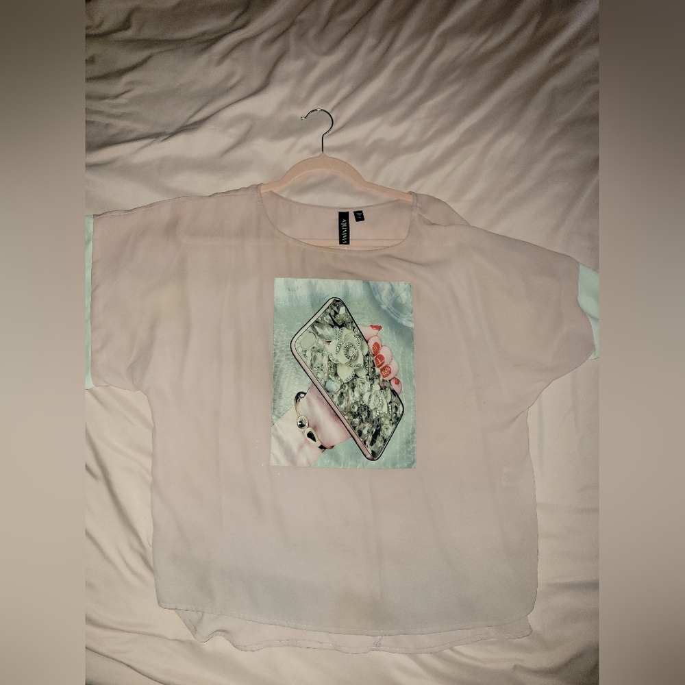 Sheer Pink Graphic T-Shirt